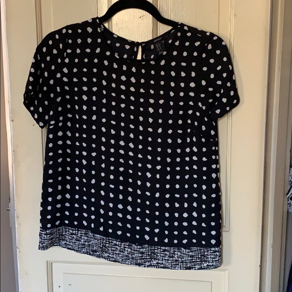 Black polka dot blouse from Forever 21